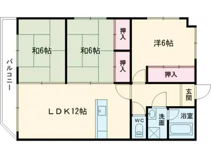 サンシティ早岐(3LDK/2階)の間取り写真