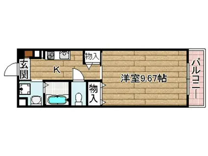 メトロノーム(1K/3階)の間取り写真