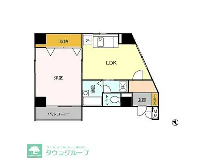 サンクレールコート(1LDK/7階)の間取り写真