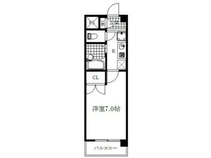 ソレイユ楠(1K/7階)の間取り写真