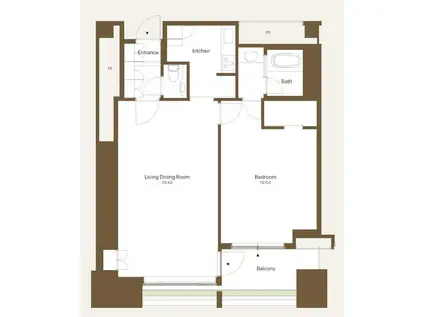 オランダヒルズ森タワーROP(1LDK/13階)の間取り写真