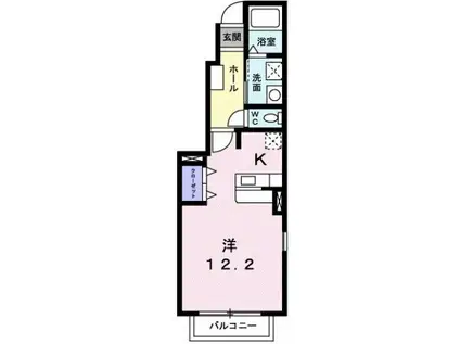 オオクラパートII(ワンルーム/1階)の間取り写真