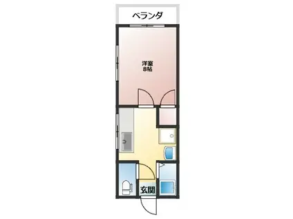 フォレスト南郡元(1K/5階)の間取り写真