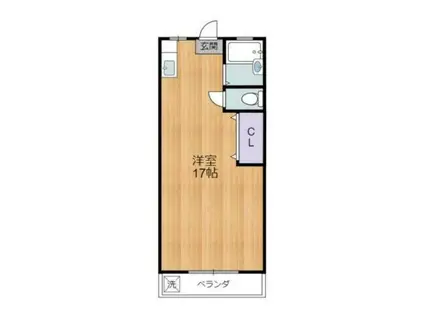 原島ハイツ(ワンルーム/2階)の間取り写真