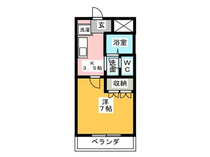 ドリームハイツ・吉田(1K/2階)の間取り写真