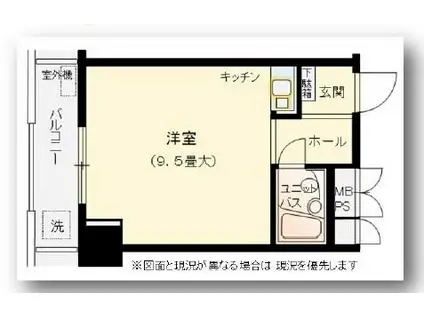 日本橋小網町ハイツ(ワンルーム/4階)の間取り写真