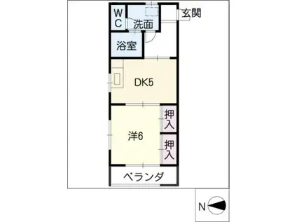 エクシブ池下(1DK/2階)の間取り写真