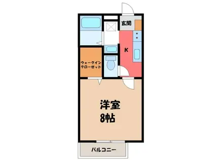 コンフォート丘里(1K/1階)の間取り写真