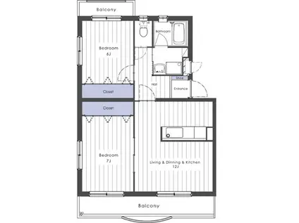 レジェンサンフラワーI(2LDK/3階)の間取り写真