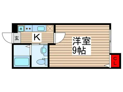 リバーサイドテラス(1K/1階)の間取り写真