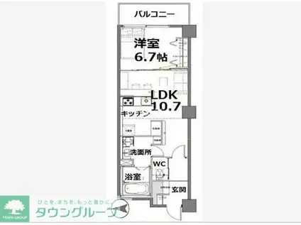 アクティ目黒駅前1号棟 1(1LDK/4階)の間取り写真