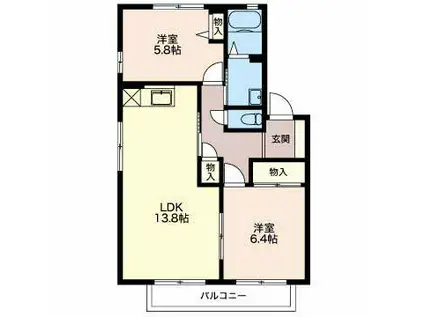 サン シールクロ(2LDK/2階)の間取り写真