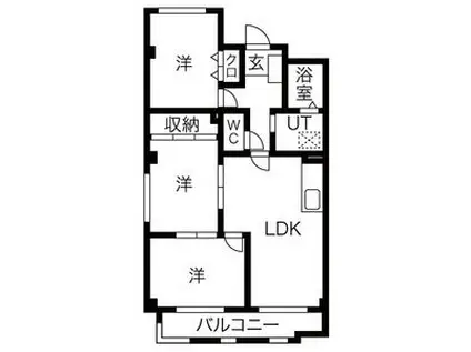 ファミール大道(3LDK/3階)の間取り写真