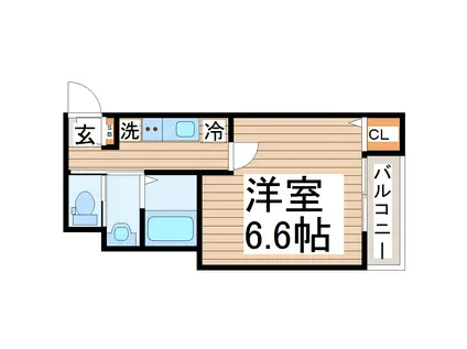 FOREAL宮城野原ステッラ(1K/1階)の間取り写真