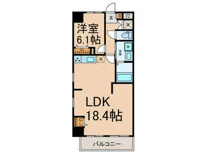 CASA VERDE(1LDK/5階)の間取り写真