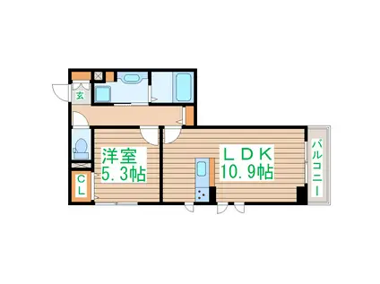 ラウレア(1LDK/3階)の間取り写真