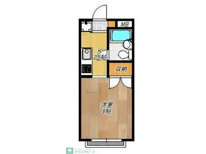 マナンティアル(1K/1階)の間取り写真