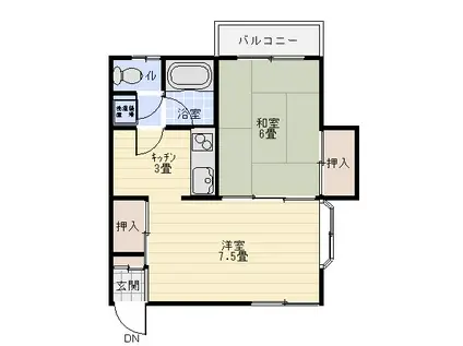 セルナハイツI(1LDK/1階)の間取り写真