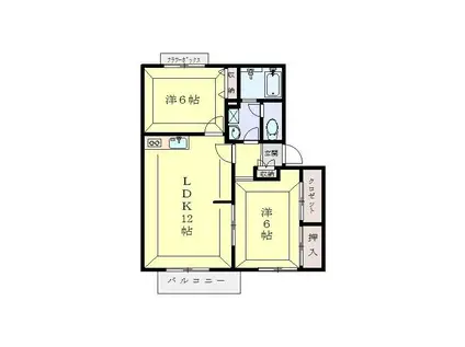 カサグランデ(2LDK/2階)の間取り写真