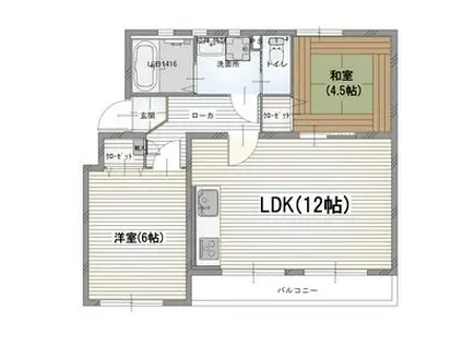 なるみグリーンコーポ(2LDK/3階)の間取り写真