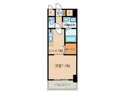 サンルーヴル(1DK/7階)の間取り写真