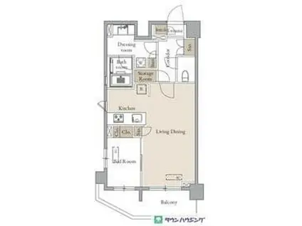 グランカーサ四谷(1LDK/8階)の間取り写真