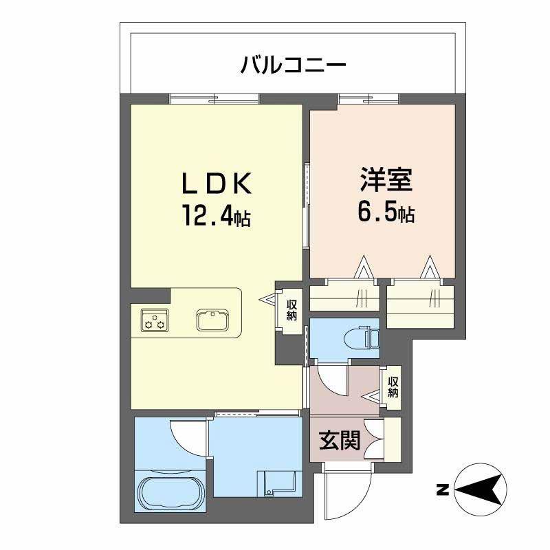 シャトードール リュミエール(1LDK/2階)の間取り写真