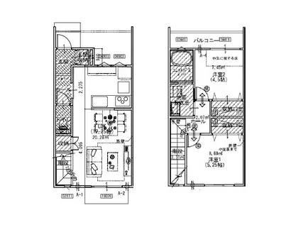 上田町アパート(2LDK/2階)の間取り写真