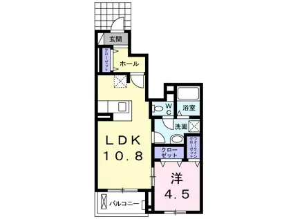 LEA ASAHI(1LDK/1階)の間取り写真