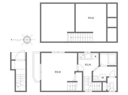 LIBELTA前上町(1K/2階)の間取り写真