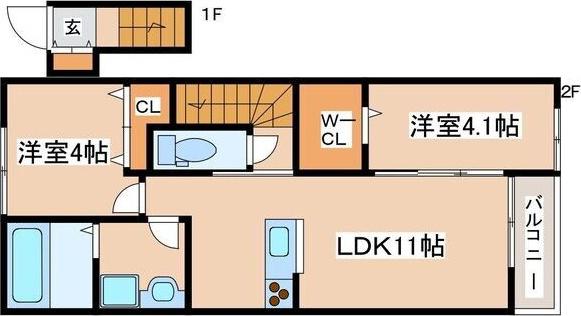 GRAN VILLAGE御着(2LDK/2階)の間取り写真
