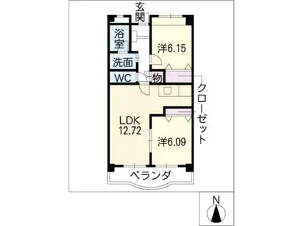 クオーレ古金(2LDK/2階)の間取り写真