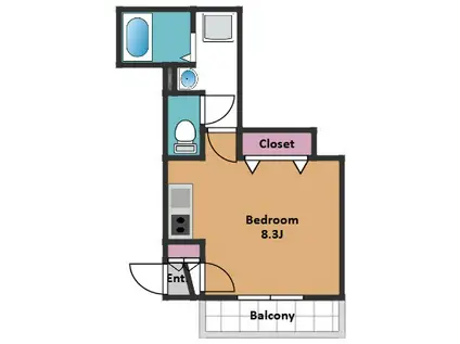 エンプレス チエ(ワンルーム/1階)の間取り写真