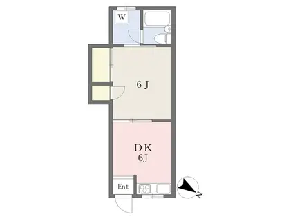 メゾン浜寺(1DK/1階)の間取り写真