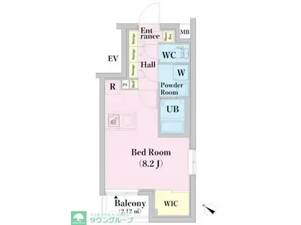 HYS 武蔵境(ワンルーム/2階)の間取り写真