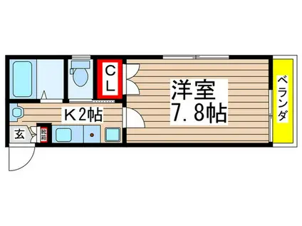 ゴールデンハウス(1K/2階)の間取り写真