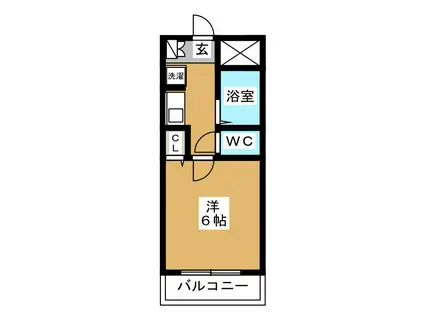 美晴ビル(1K/2階)の間取り写真