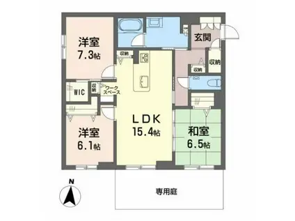 シャーメゾンステージ筑摩(3LDK/1階)の間取り写真