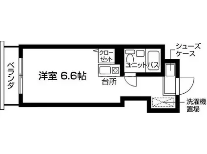 プロムナード三軒茶屋(ワンルーム/1階)の間取り写真
