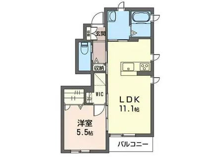 ブランショコラA(1LDK/1階)の間取り写真