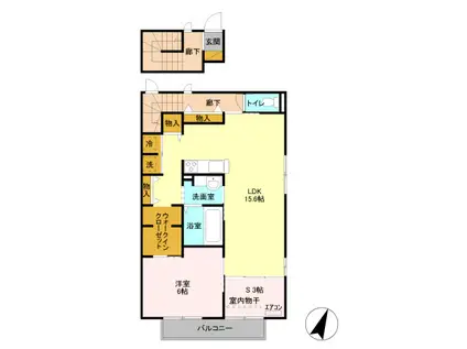 エーデルハイム(2LDK/2階)の間取り写真