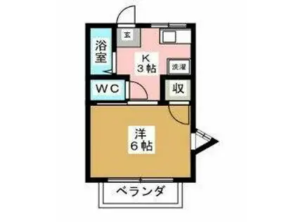 メゾンフジ(1K/1階)の間取り写真
