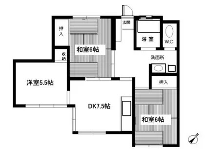 ハイツ池沢(3DK/1階)の間取り写真