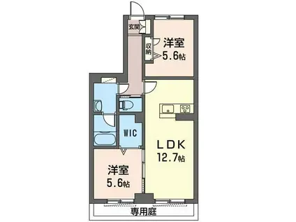 ファヴォーレ(2LDK/1階)の間取り写真