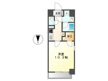 タウンコート御園(1K/5階)の間取り写真