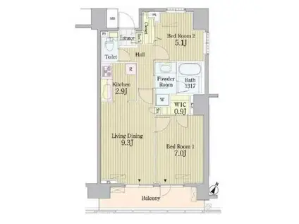 PRIMEURBAN東中野COURT 旧ACOLT新宿落合(2SLDK/4階)の間取り写真