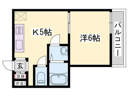 リバティ溝口(1DK/2階)の間取り写真