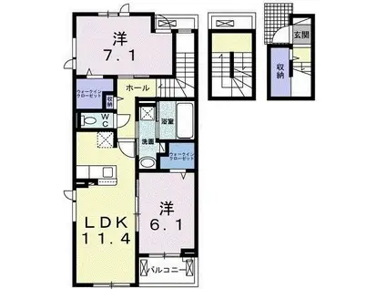 ベル・フィオーレ忠生I(2LDK/3階)の間取り写真