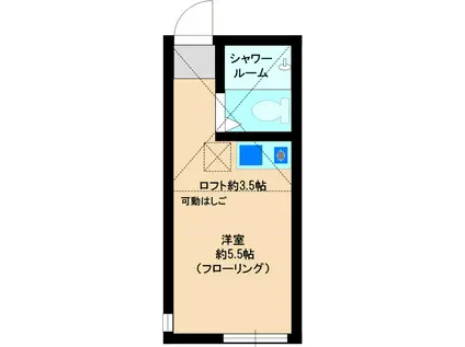 小田ウィリアンの瞳(ワンルーム/1階)の間取り写真