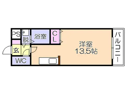アザレアハイツ和泉野(1K/2階)の間取り写真